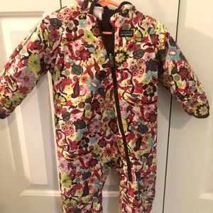 Darling Floral Patagonia Down Baby Bunting 6 Mos.